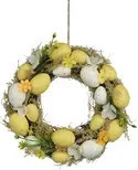 DECORIS Ostern Dekokranz in Gelb, rund und floral, Durchmesser: 23 cm - Bild 1