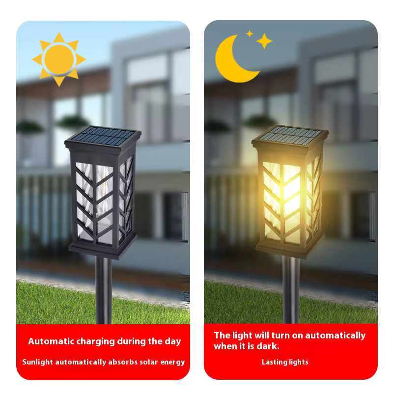 ESMARTER LED Solar Gartenleuchte für Wege und Auffahrten, Wasserdichte Solar-Pfadlampe in Schwarz mit warmweißem Licht - Bild 2