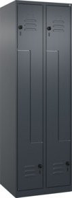 C+P Z-Spind Classic PLUS Kleiderschrank mit 4 Fächern in Anthrazit und Grau, B/T/H: 185 x 60 x 50 cm, mit Sicherheits-Drehriegel und Kleiderstange - Bild 1