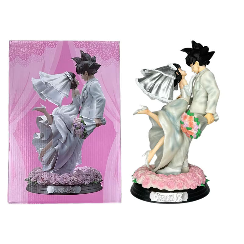 Bandai Dragon Ball Z Son Goku und Chichi Hochzeitsversion Actionfigur aus Kunststoff, Höhe: 31 cm, Weiß - Bild 6