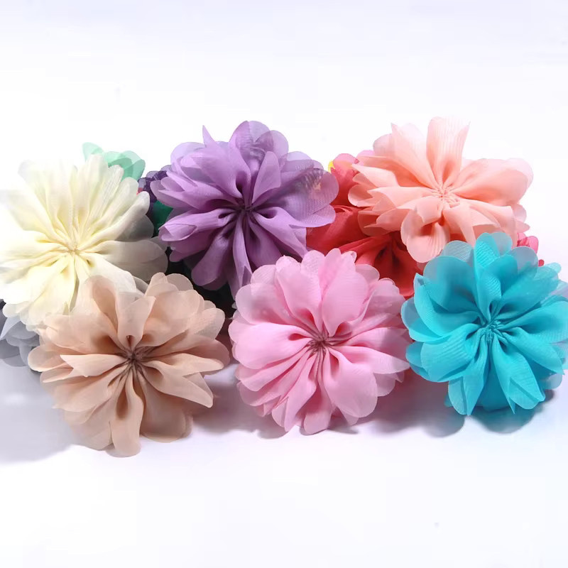 10 Stück handgemachte Stoffblumen in Pink für DIY-Dekorationen und Hochzeiten, Durchmesser: 7 cm - Bild 3