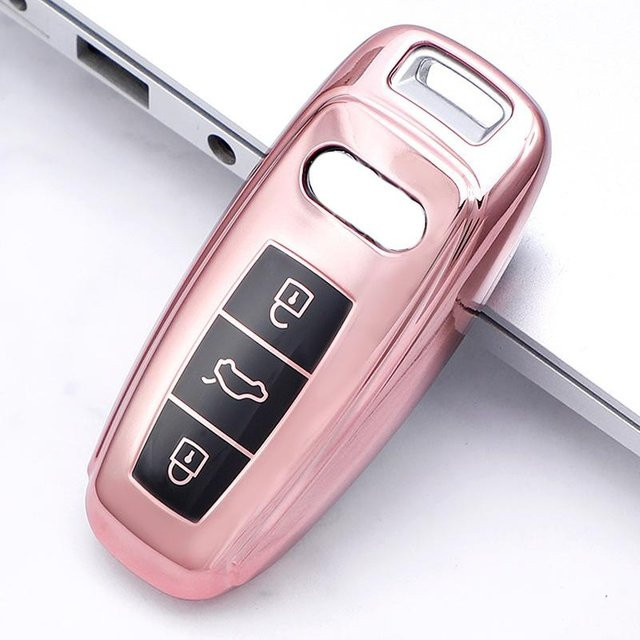 DAEFAR Schlüsselhülle aus TPU für Audi Q8 RSQ8 A6 C8 S6 RS6 A7 S7 RS7 A3 8Y A8 D5 4N RS E-tron GT Q4 Q7 4M in Rosa - Bild 1