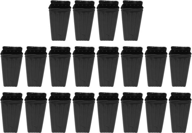 20 Stück CosyHome Pflanztopfe aus Kunststoff in Schwarz mit Drainagelöchern für Blumen und Gemüse - Bild 1