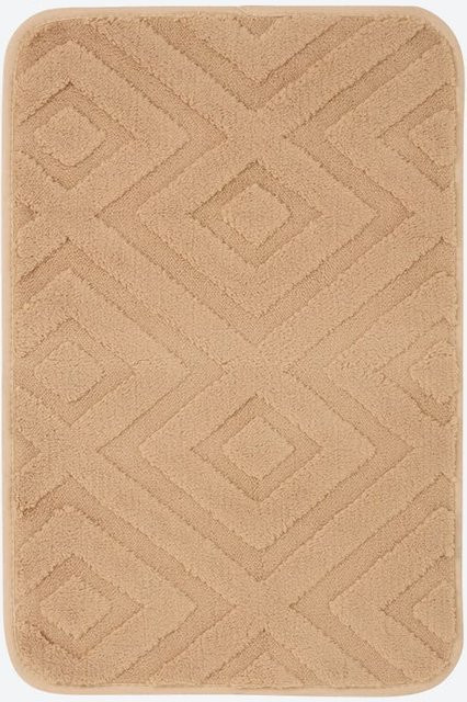 NKD Teppich Modern Geometric in Beige mit rutschfester Unterseite aus Polyester - Bild 1