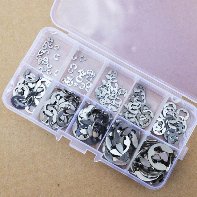 Edelstahl E-Clip Sicherungsring Werkzeug-Set für Wellen in Silber - Bild 1
