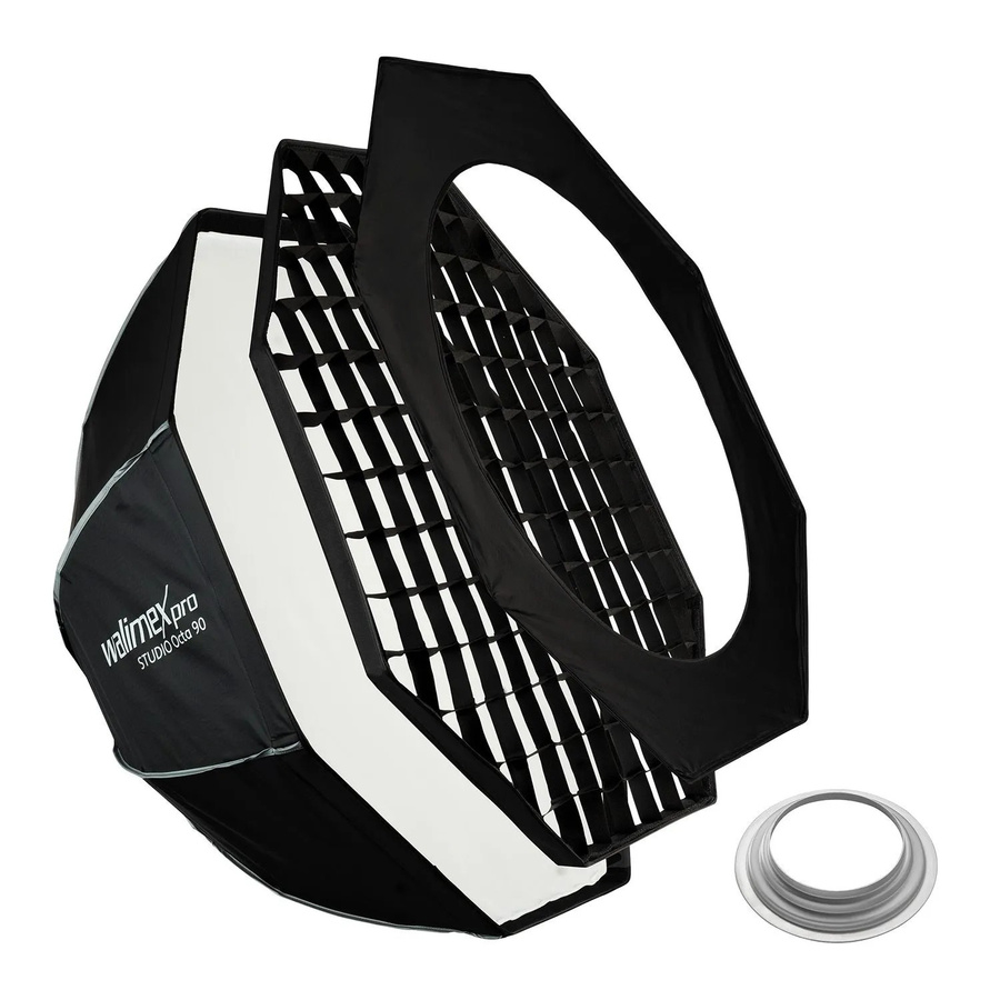 Walimex Pro Studio Softbox Octagon 90 cm mit 360 Grad Drehung und Bowens Anschluss in Schwarz - Bild 2