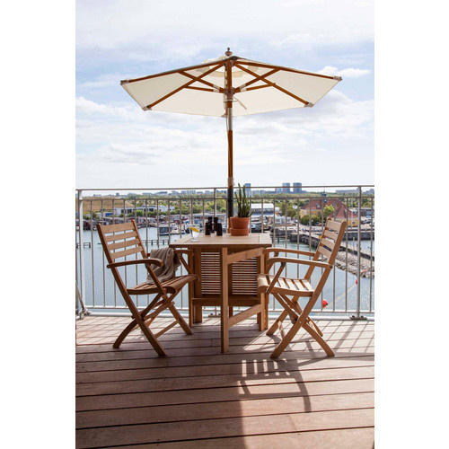 Cinas Sonnenschirm für den Balkon in Weiß mit Durchmesser: 180 cm - Bild 2