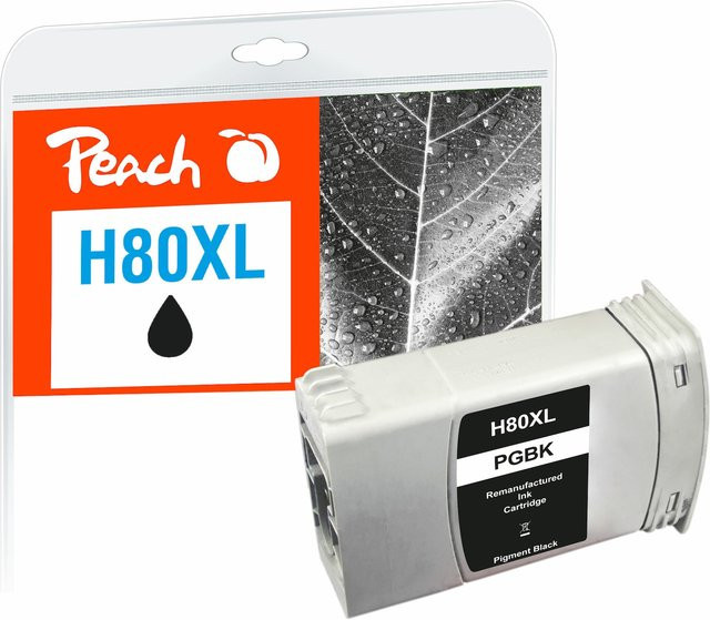 Peach HP 80 XL Druckerpatrone Schwarz (wiederaufbereitet) ersetzt C4871A für HP DesignJet 1050 C, HP DesignJet 1050 C Plus und HP DesignJet 1055 CM - Bild 1