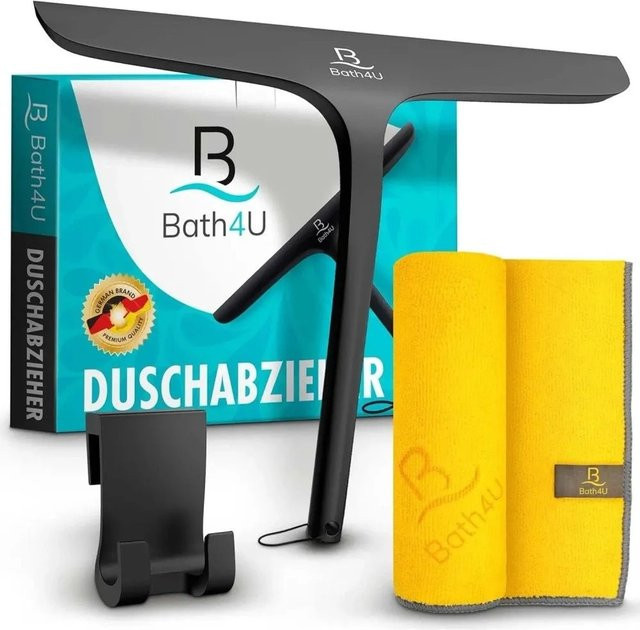 Bath4U Profi Duschabzieher aus Silikon und Edelstahl in Schwarz, Breite: 27,5 cm - Bild 1