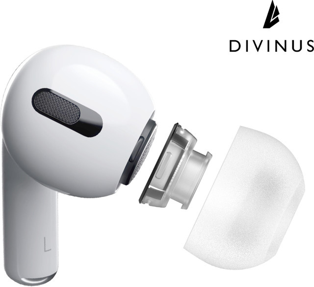 ELOIT Divinus Samt-Ohrstöpsel für AirPods Pro Serie, weiße In-Ear Aufsätze mit 3-5 mm Düse für komfortablen und druckarmen Tragekomfort - Bild 1