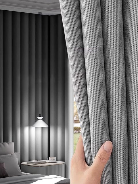 CENTURyMiG Verdunkelungsvorhänge aus Polyester, moderne thermoisolierende Stoffvorhänge mit Ösen, Grau - Bild 1