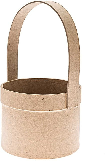 Rico Design Pappmaché Korb mit Henkel natur B: 13 cm, T: 13 cm, H: 24 cm - Bild 1