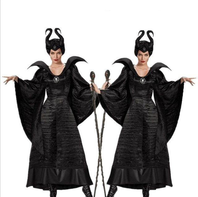 cosfans Maleficent Cosplay Kostüm Kleid, Schwarz, Unisex - Bild 1