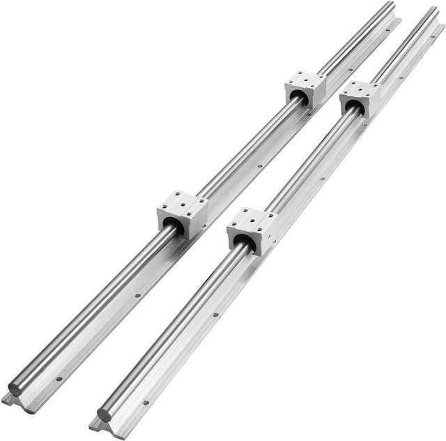 Buying Solutions MB Lineare Führungsschienen-Set SBR20 in Silber, 2 Führungsschienen und 4 Linearwagen, Länge: 1200 mm - Bild 1