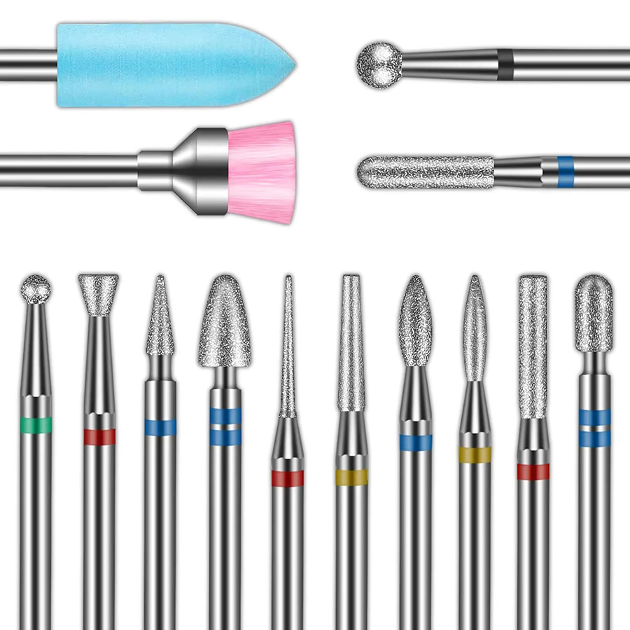 Nagel-Diamant-Hartmetall-Nagelhautentferner-Bohrer Set, 14 Stück, Unisex - Bild 2
