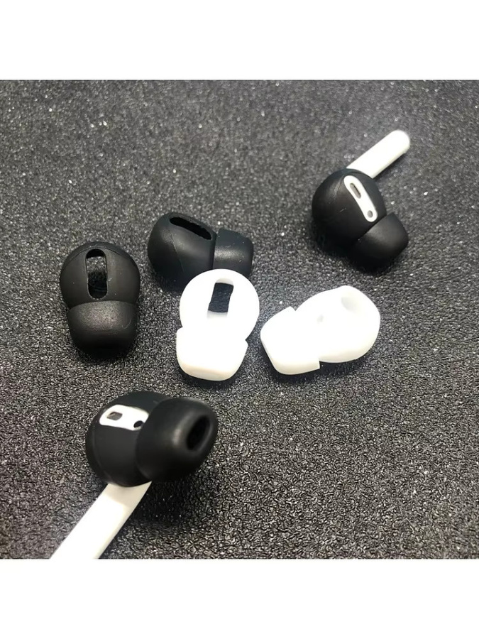 2 Paar Silikon Ohrpolster für Apple AirPods 1 und 2 in Schwarz - Bild 3