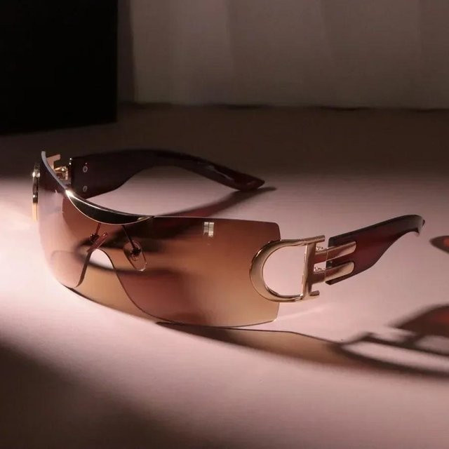 Yiran Sonnenbrille, randlos, square, Kunststoff, braun, Unisex - Bild 1