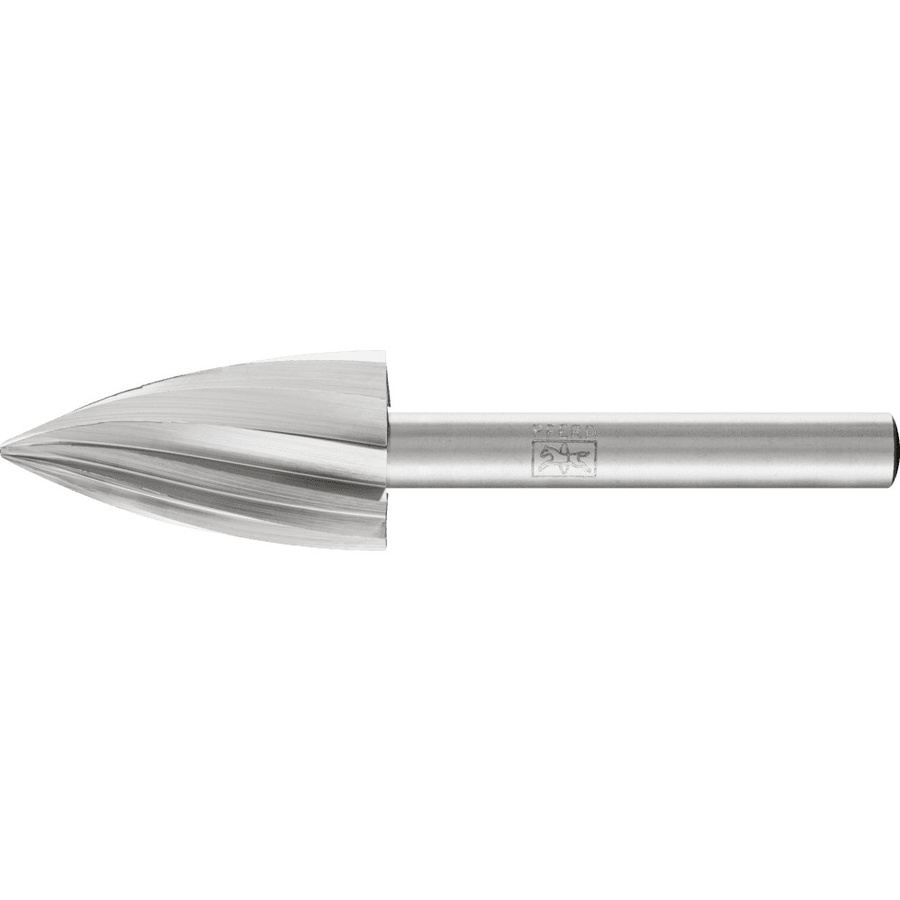 PFERD HSS Frässtift Spitzbogenform für Aluminium in Silber, Durchmesser: 16 mm, Arbeitslänge: 30 mm, Schaftdurchmesser: 6 mm, Gesamtlänge: 70 mm - Bild 2