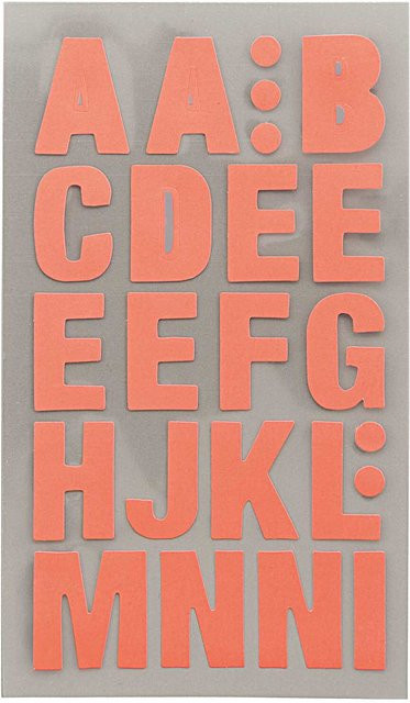 Rico Design Paper Poetry Office Sticker Buchstaben in Neonrot, 4 Bogen - Bild 1