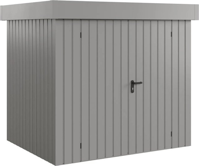 Hörmann EcoStar Gerätehaus Euroline Flachdach 2-flg Graualuminium B: 237 cm, T: 181 cm - Bild 1