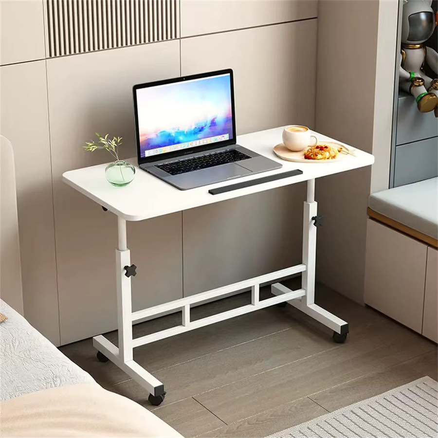 HiMISS Höhenverstellbarer Stehschreibtisch mit Rollen, Mobiler Laptop-Tisch für Home Office und Schlafzimmer, Schwarz oder Weiß - Bild 2