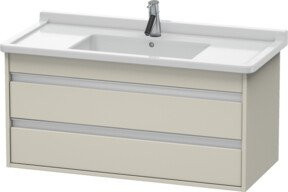 Duravit Waschtischunterschrank Ketho in Tau/Beige, wandhängend mit 2 Schubladen, B: 100 cm, T: 45,5 cm, H: 48 cm - Bild 1