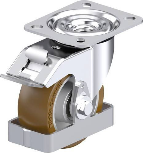 Blickle L-ALB 101K-FI-FS Stahlblech-Lenkrolle in Silber mit 100 mm Rad-Durchmesser und 250 kg Tragfähigkeit - Bild 1