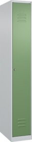 C+P Spind Classic PLUS mit 1 Abteil, Zylinderschloss, Farbe: Lichtgrau/Resedagrün, H x B x T: 185 x 30 x 50 cm - Bild 1