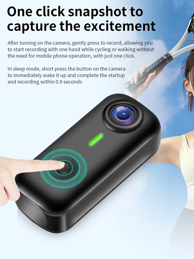 Lenovo Mini Action Camera 1080P in Schwarz mit WLAN, 120° Weitwinkel und Anti-Shake für Vlog, Radfahren und Motorrad - Bild 6