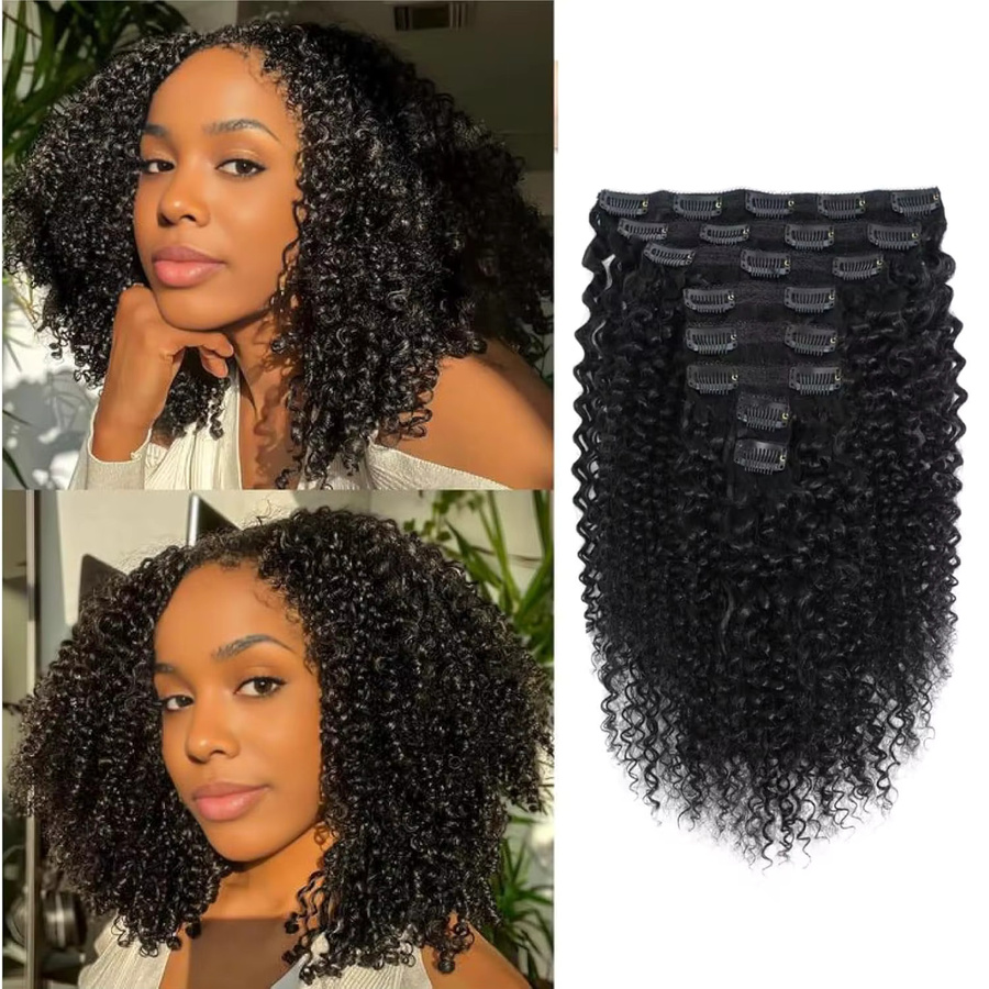 Dula A Hair Clip Virgin Echthaar-Bündel Afro-Kinky-Curly, 8 Stück, Damen - Bild 6