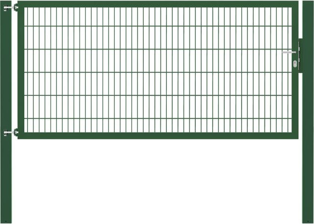 Einzeltor Flexo Plus in Grün aus Stahl mit Pfosten, Breite: 250 cm, Höhe: 120 cm, Pfosten: 100 x 100 cm - Bild 1