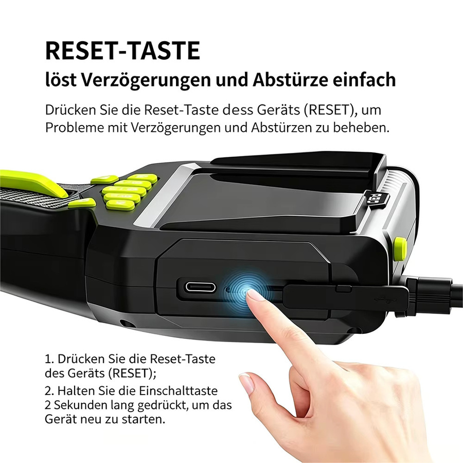 CAKI Industrieendoskop mit 5,0-Zoll-IPS-Bildschirm, HD 1080P Inspektionskamera mit 360° Zwei-Wege-Gelenk, IP67 wasserdicht, halbstarres Kabel und LED-Licht in Schwarz - Bild 4
