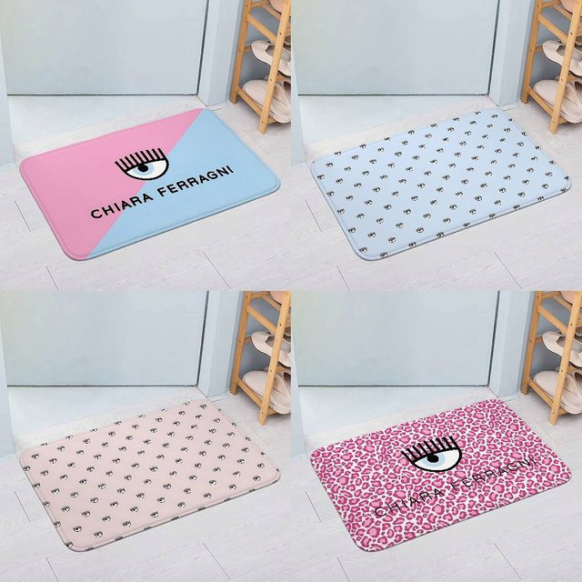 Rutschfeste C-Chiara Ferragni Fußmatte in Multicolour für Wohnzimmer und Eingangsbereich, B: 60,0 cm, T: 40,0 cm - Bild 1