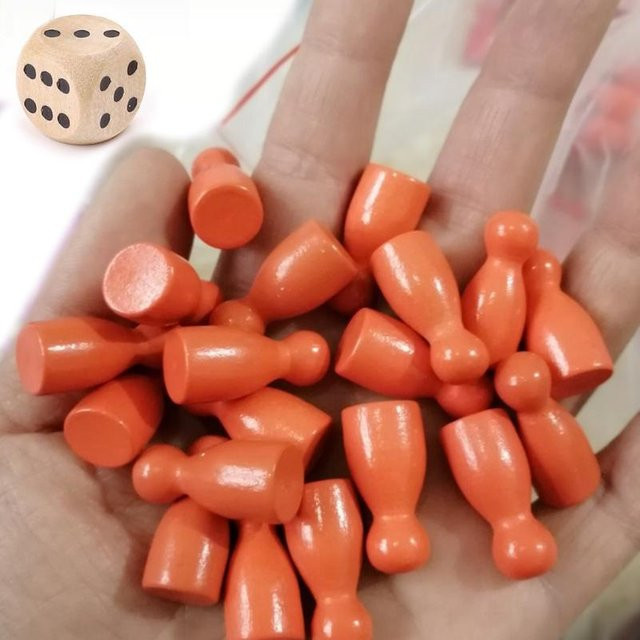 Binchi Outdoor Product Humanoide Holzpuzzlespiel, Schachfiguren, Orange, 16-teiliges Set - Bild 1