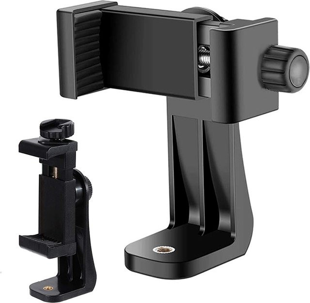 Universal Handy Clip Stativ Halterung mit 1/4 Zoll Schraube für vertikale und horizontale Nutzung, Schwarz - Bild 1
