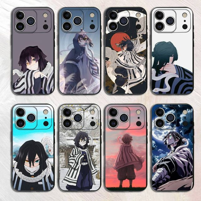 D-Demon Anime Obanai Iguro Silikon Softphone Hülle für iPhone 17 16 15 14 13 12 11 Pro Max Plus mini XS XR SE Cover, Multicolor - Bild 1