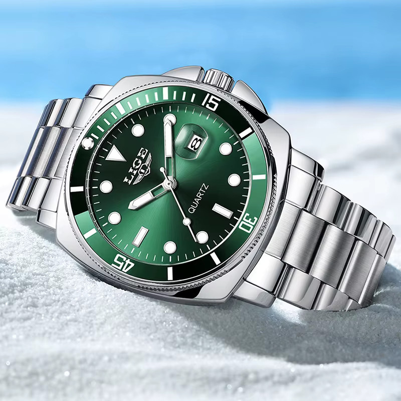 LIGE Armbanduhr Quarz, Edelstahl, Silber, Herren - Bild 2