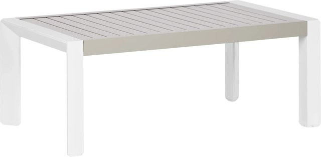 Beliani Gartentisch CASTELLA aus Aluminium in Beige mit Lamellen-Design, B/T/H: 120 x 70 x 45 cm - Bild 1