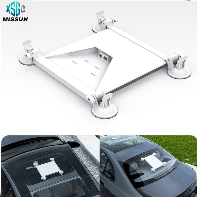 MISSUN Starlink Mini Saugnapf-Halterung mit 4 Saugnäpfen und 2 Halterungen, wasserdichte Montagehalterung für Autodach, Wohnmobile und Boote, Farbe: Weiß - Bild 1