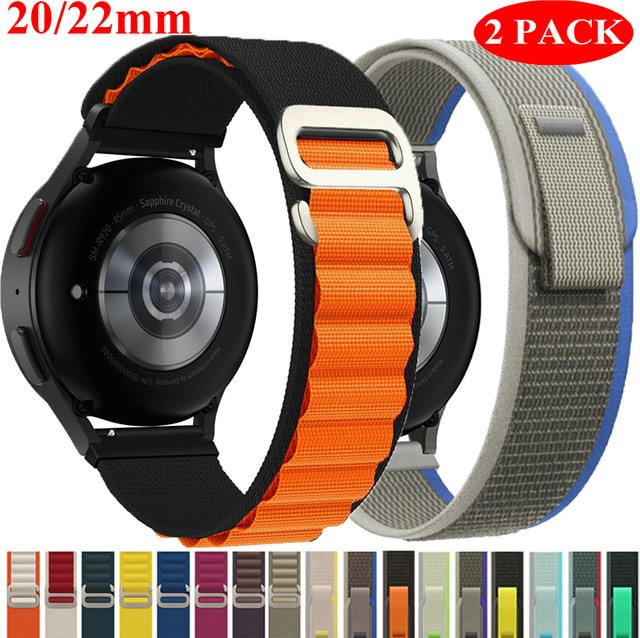 jansin Sportarmband Nylon, 2er-Pack, 20mm, 22mm, Unisex - Bild 1