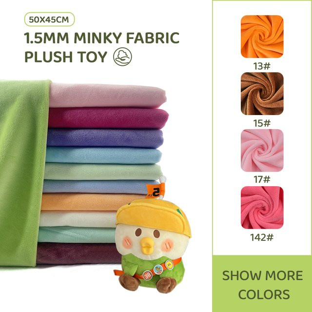 SEWBATO Minky-Plüschstoff aus 100 % Polyester, 1,5 mm Dicke, B x H: 50 x 45 cm, weich und gemütlich für Puppen und Kissen - Bild 1