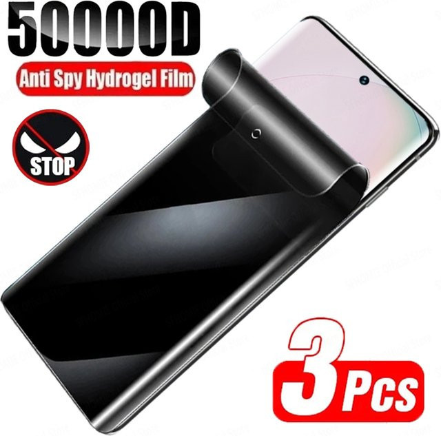 3 Stück Anti-Spionage Hydrogel Displayschutzfolie für Samsung Galaxy S24 S23 S22 S21 S20 Ultra Plus FE Note 20 10 9 transparent - Bild 1