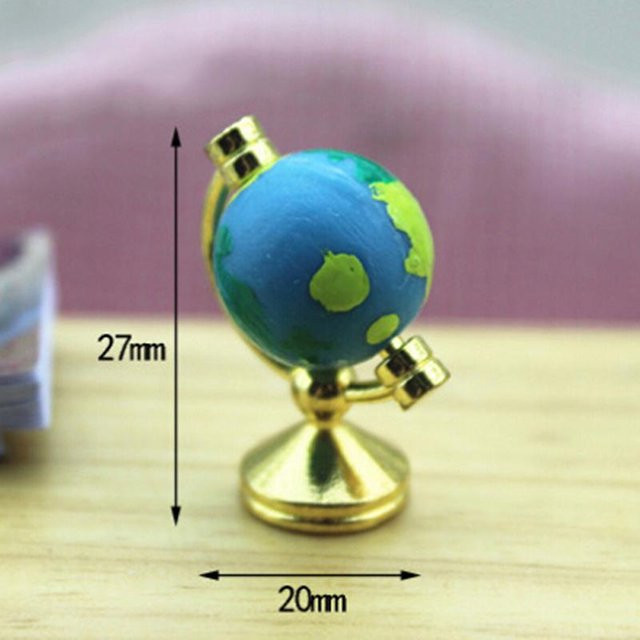 Yiran toy 1 Rollglobus mit Holzständer, 1:12 Miniatur-Puppenhaus, ab 6 Jahren - Bild 1