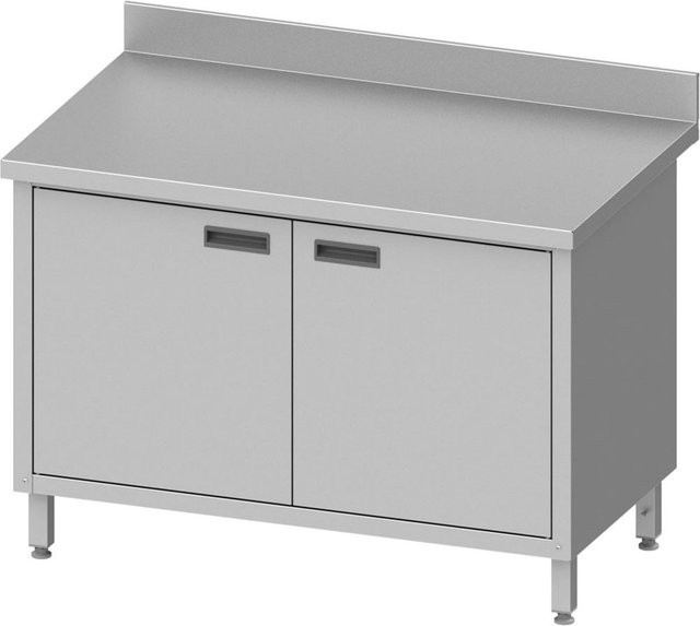 Stalgast Arbeitsschrank ECO aus Edelstahl mit Flügeltüren und Aufkantung, silber, B/H/T: 100 x 85 x 60 cm - Bild 1