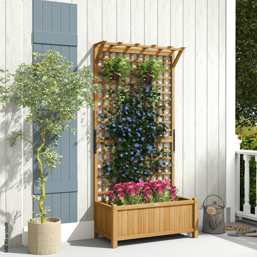 Outsunny Hochbeet aus Holz in Gelb, B/H/L: 45 x 183 x 90 cm - Bild 4