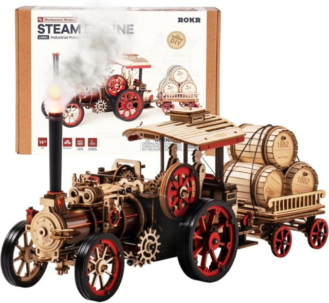 Robotime Rokr Automodellbausatz, 3D-Holzpuzzle, Dampfbausatz, 1:28, ab 14 Jahre - Bild 1