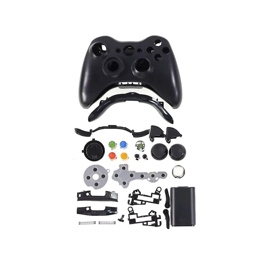 Microsoft Xbox 360 Wireless Controller Ersatzgehäuse Frontplatte Abdeckung in Schwarz - Bild 3