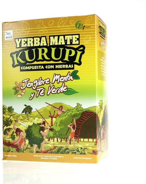 Kurupi Yerba Mate Ingwer Minze und Grüner Tee, 500g - Bild 1