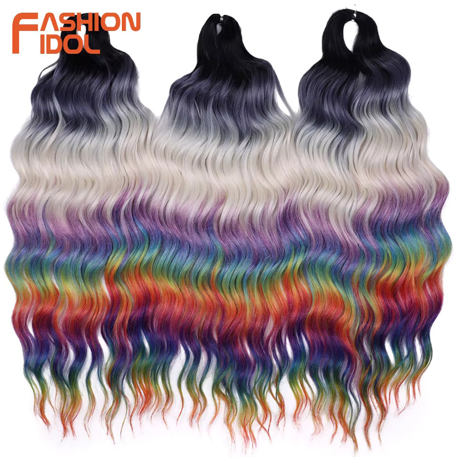 MODE IDOL Haar Extensions, Ombre Regenbogen, Afro Curl Twist, Damen - Bild 5