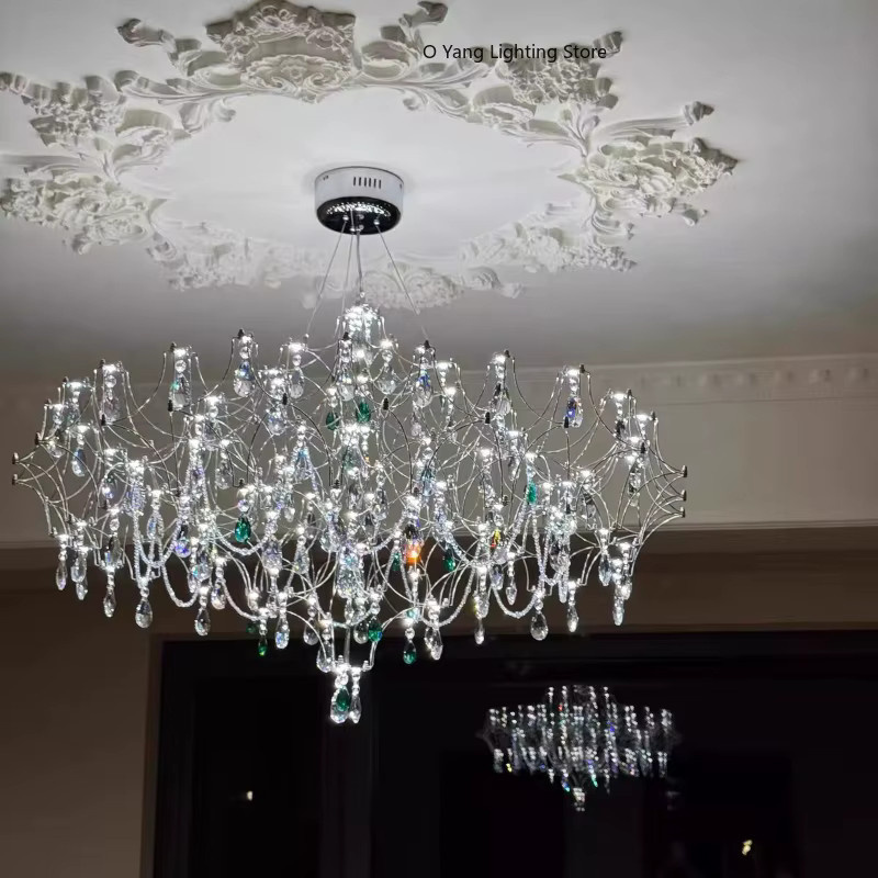 JIANKEXING LED Kristall Deckenleuchte in Firefly Form aus Edelstahl in Silber - Bild 2